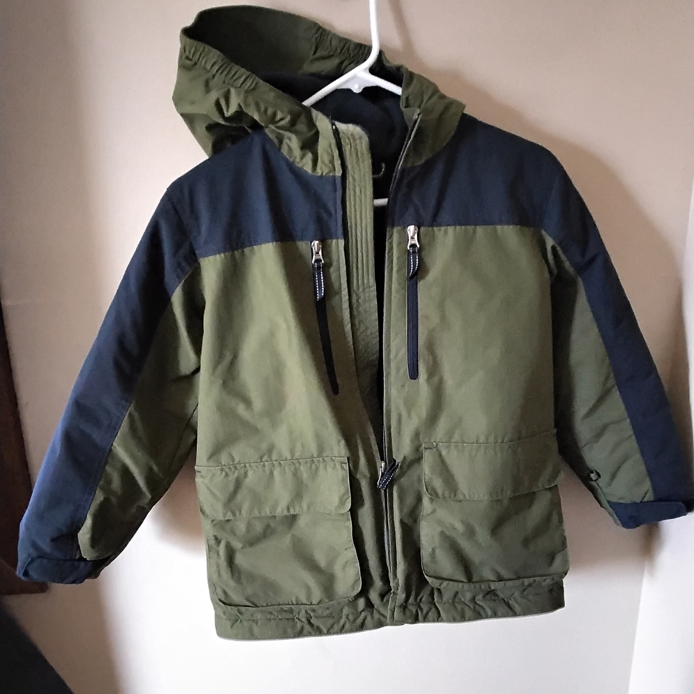 Lands'‎ End Kids Green and Navy Coat
